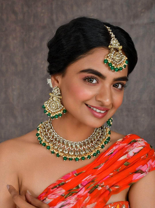 Ishhaara Deluxe Green Nile Choker Set