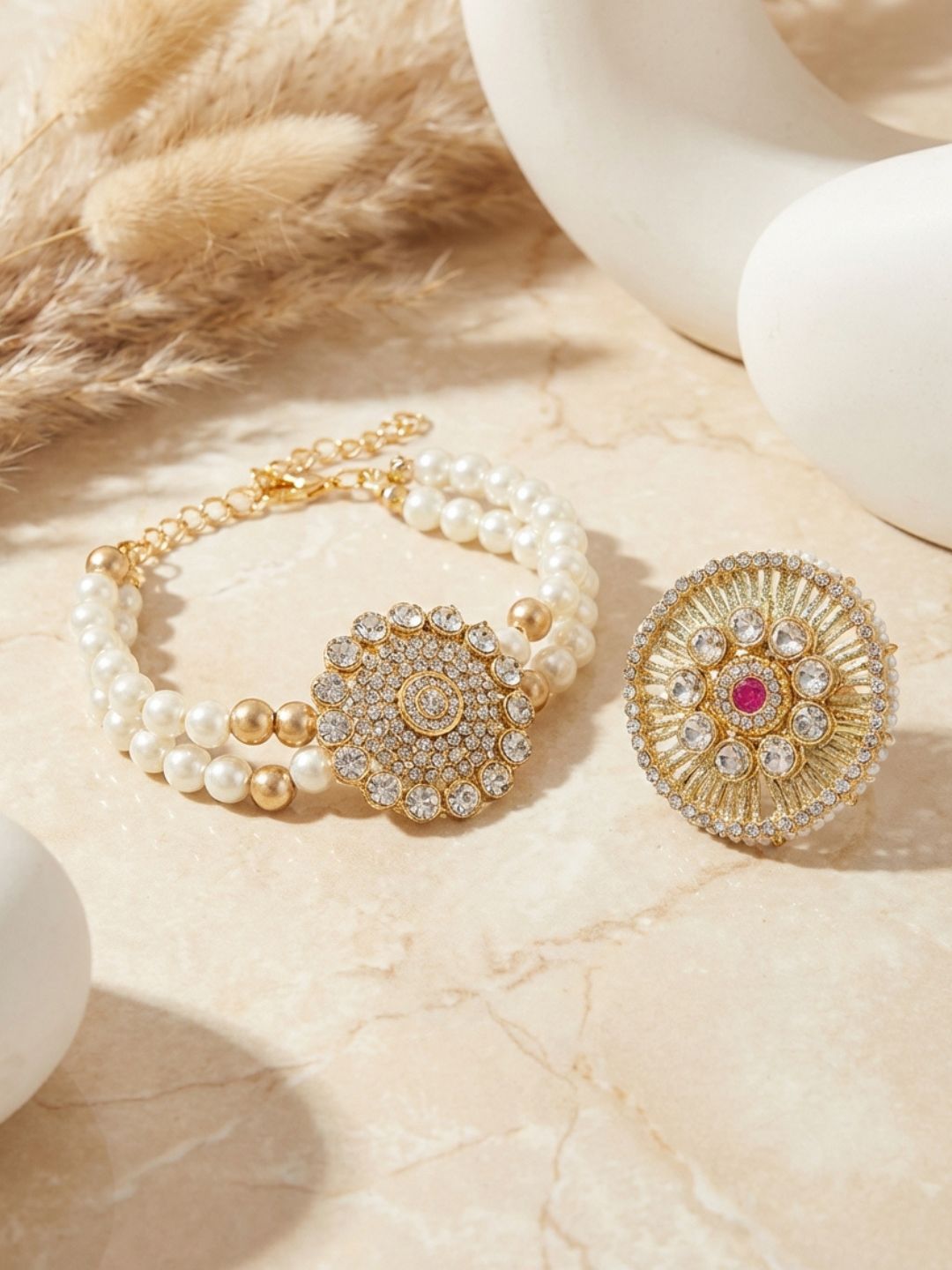 Ishhaara Designer Bracelet And Ring Combo