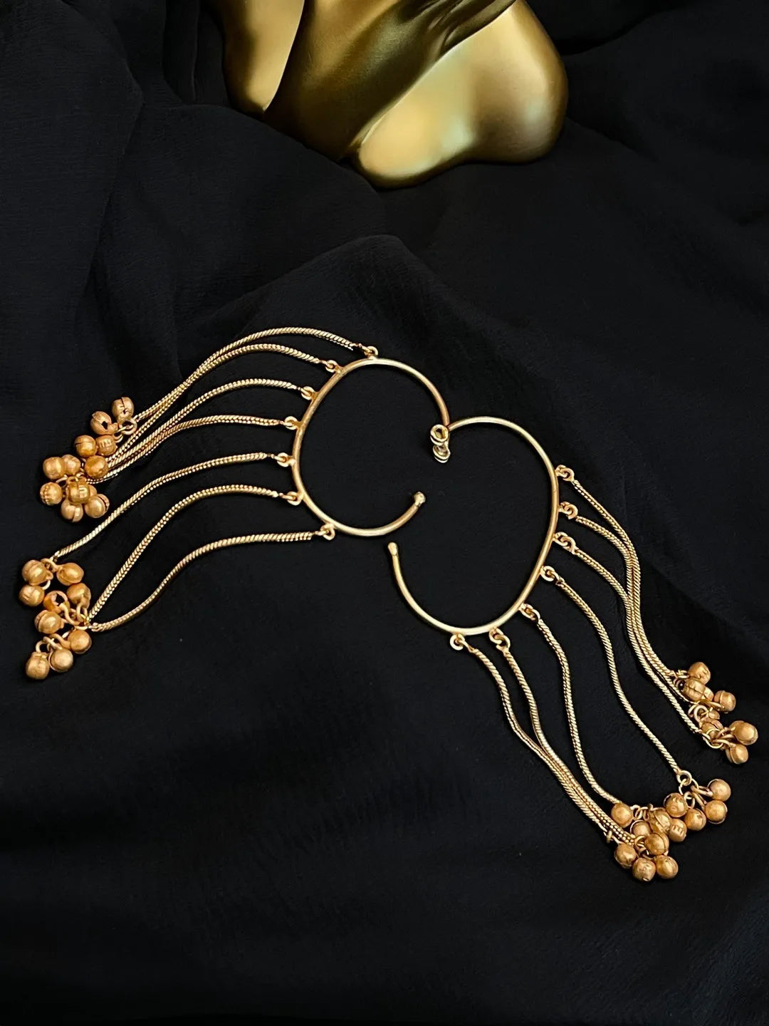 Ishhaara Designer Brass Ghunghroo Earcuff Earrings