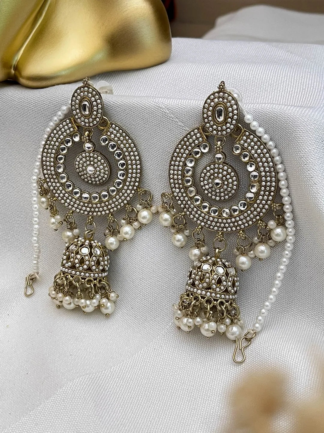 Ishhaara Designer Chandbali Jhumkas