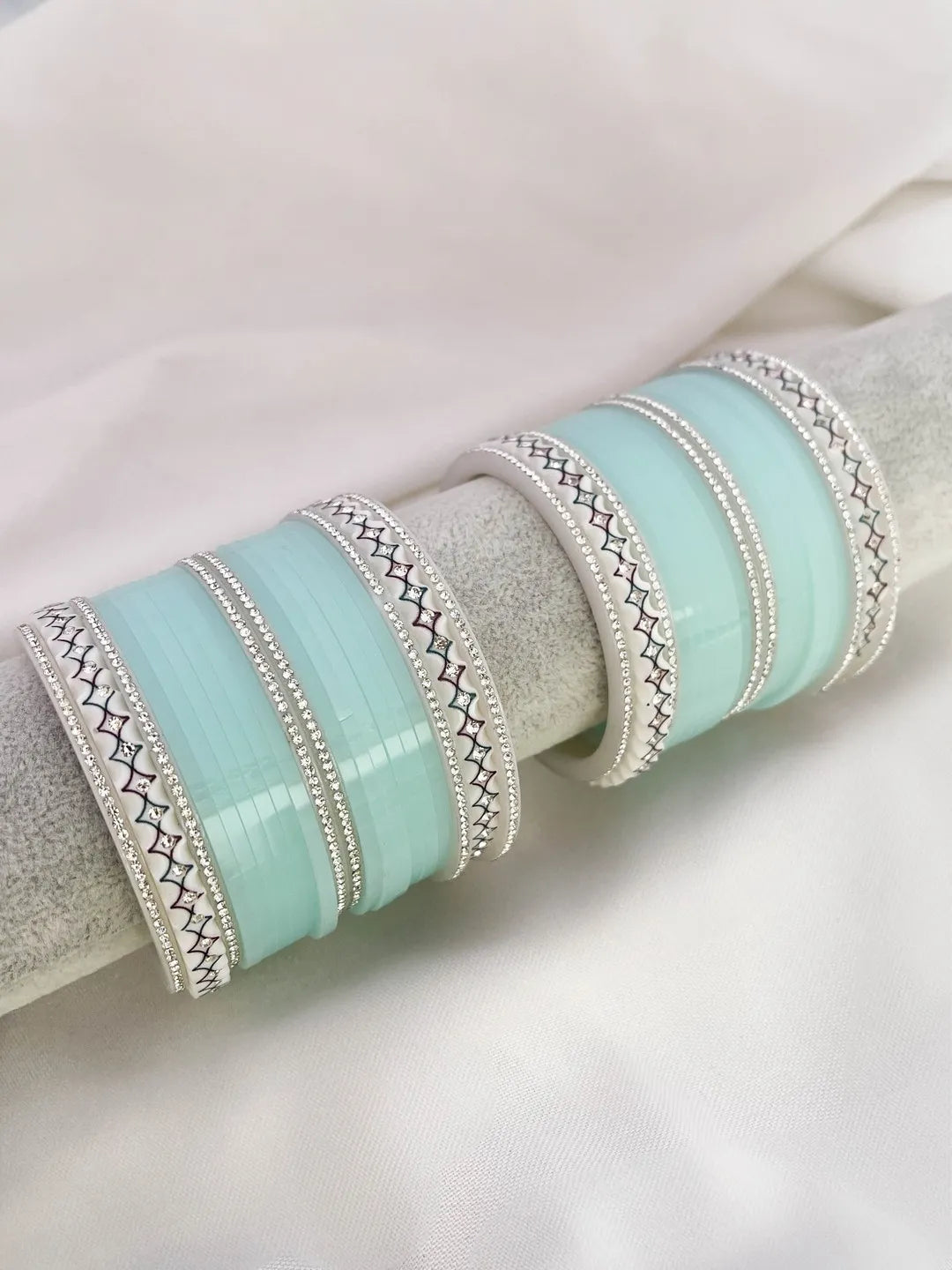 Ishhaara Designer Evil Eye Studded Pastel Colored Short Chooda