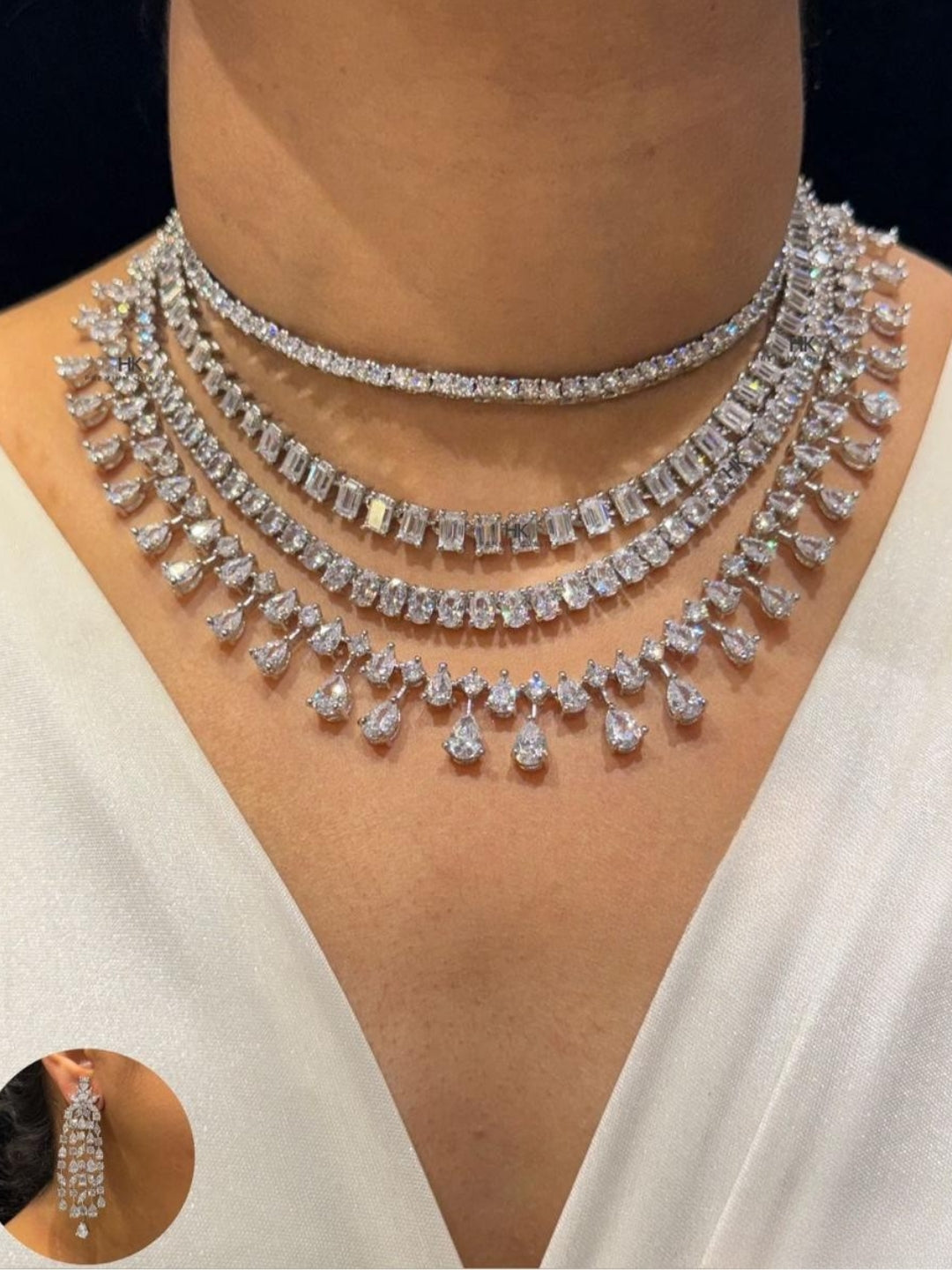 Ishhaara Designer Finish Multi Layer Necklace Set