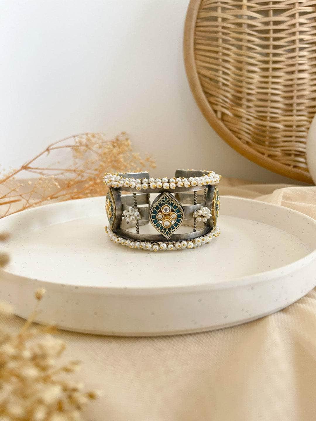 Ishhaara Designer Fusion Brass Cuff