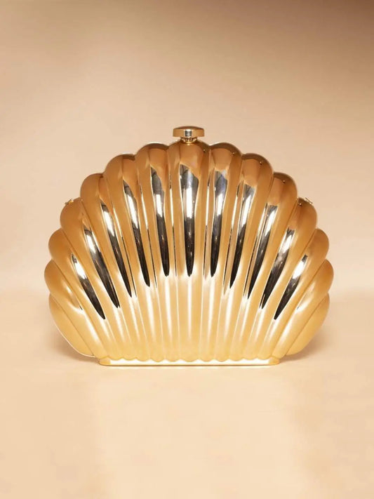 Ishhaara Designer Golden Acrylic Clutch