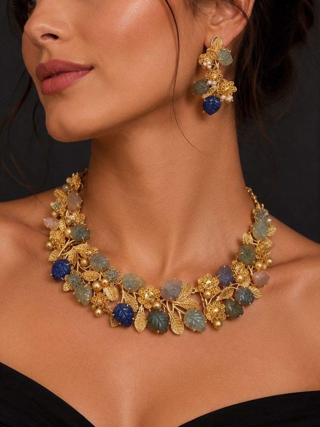 Ishhaara Designer Handmade Cocktail Choker Necklace