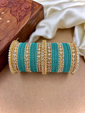 Ishhaara Designer Kundan Studded Dotted Bangle Chooda