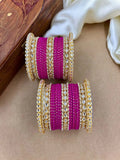 Ishhaara Designer Kundan Studded Dotted Bangle Chooda