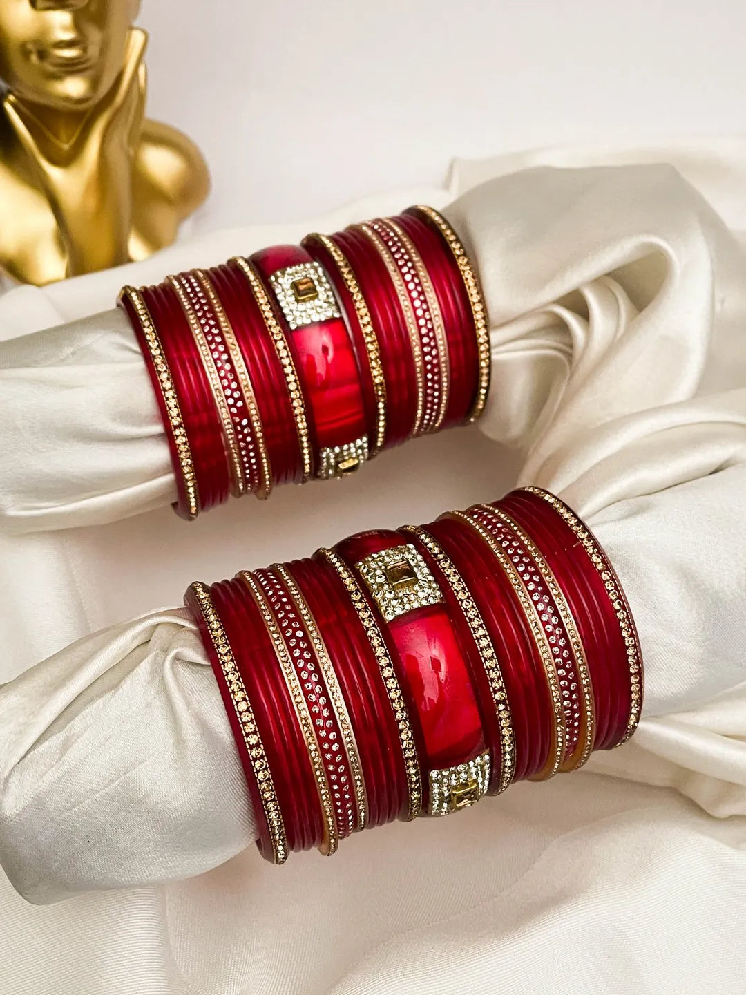 Ishhaara Designer Laminated Red Chooda Bangles