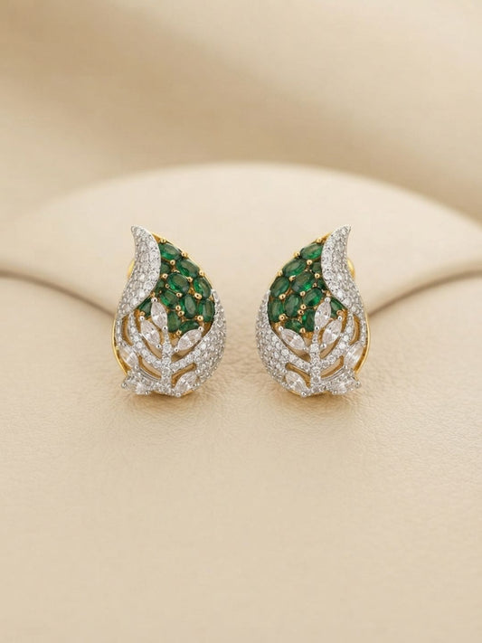 Ishhaara Designer Leaf Shaped Earrings