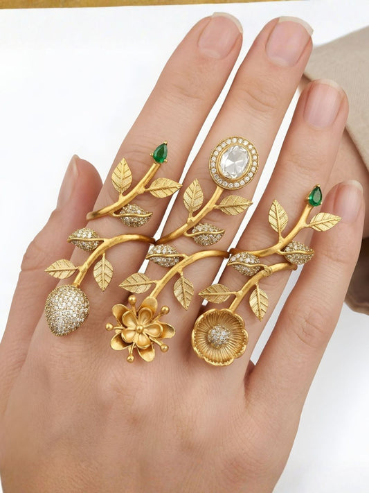 Ishhaara Designer Polki Stone Studded Hand Harness
