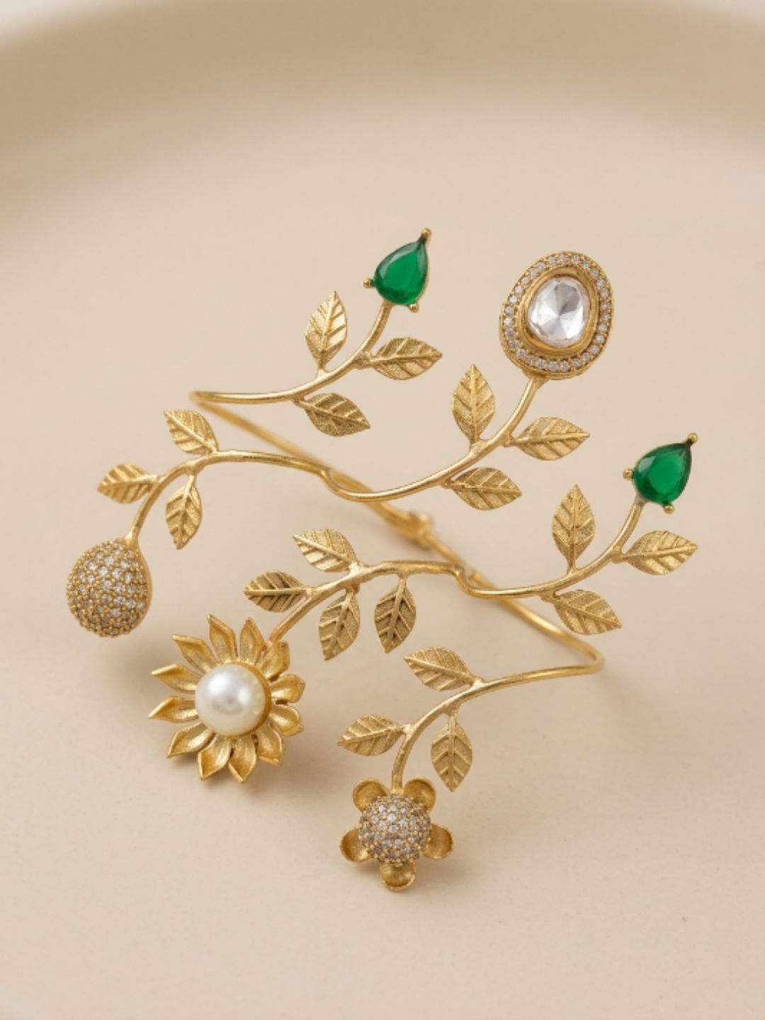 Ishhaara Designer Polki Stone Studded Hand Harness