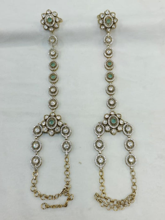 Ishhaara Designer Royal Kundan Polki Hathphool