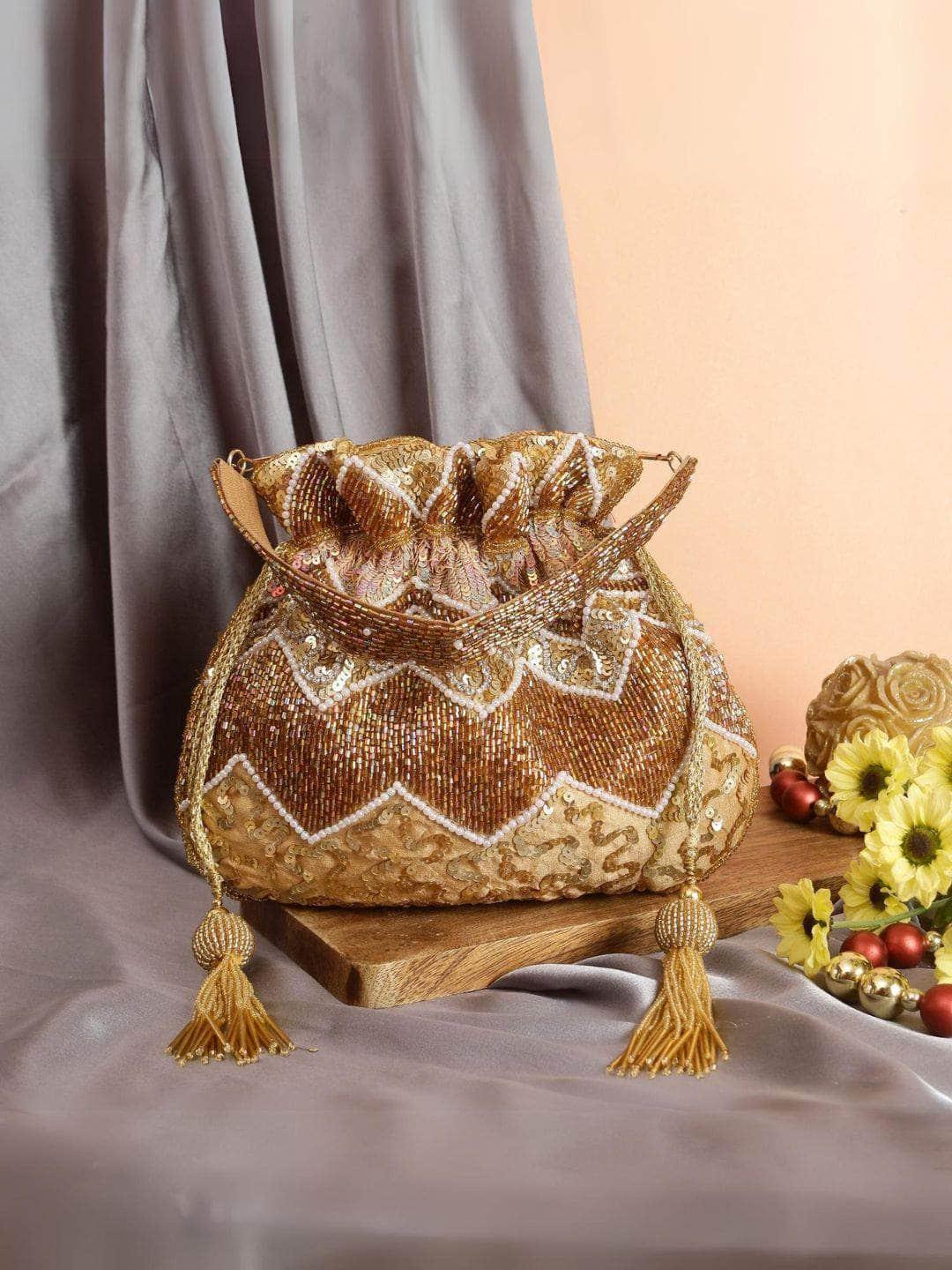 Ishhaara Designer Sequins Embroidery Potli Bag