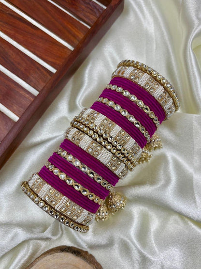 Ishhaara Designer Velvet Bangle Studded Bridal Chooda
