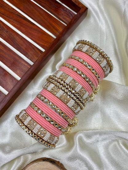 Ishhaara Designer Velvet Bangle Studded Bridal Chooda