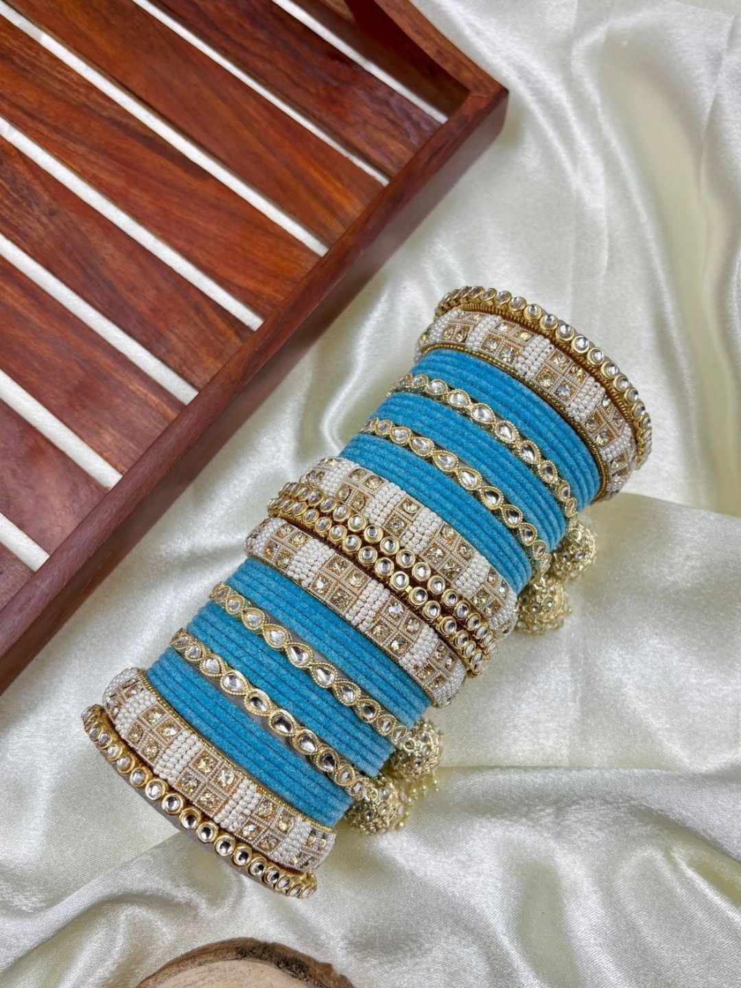 Ishhaara Designer Velvet Bangle Studded Bridal Chooda