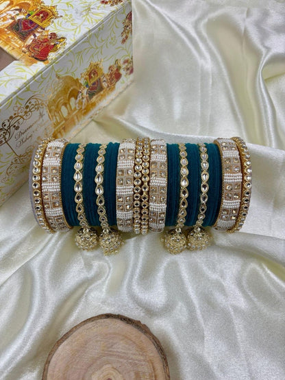 Ishhaara Designer Velvet Bangle Studded Bridal Chooda