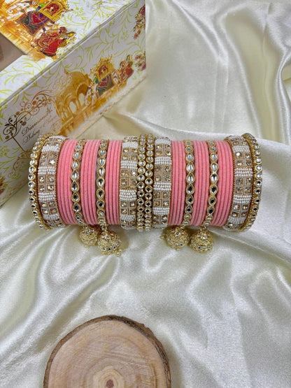 Ishhaara Designer Velvet Bangle Studded Bridal Chooda