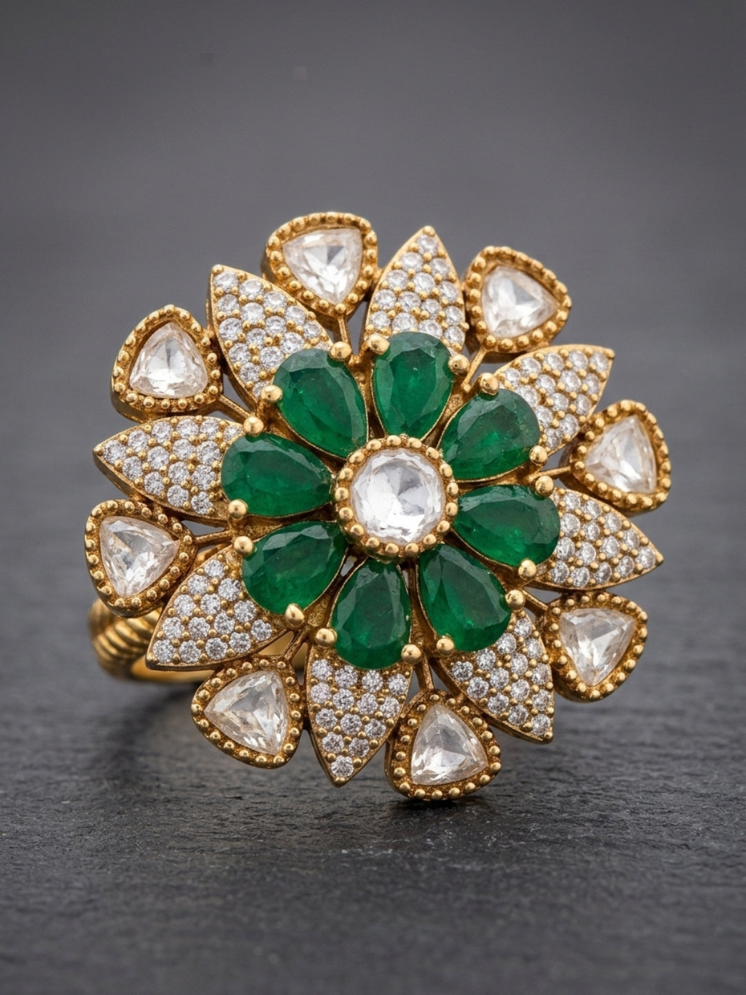 Ishhaara Diamond Floral Stud Ring