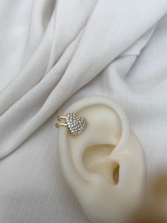 Ishhaara Diamond Heart Earcuff Earrings