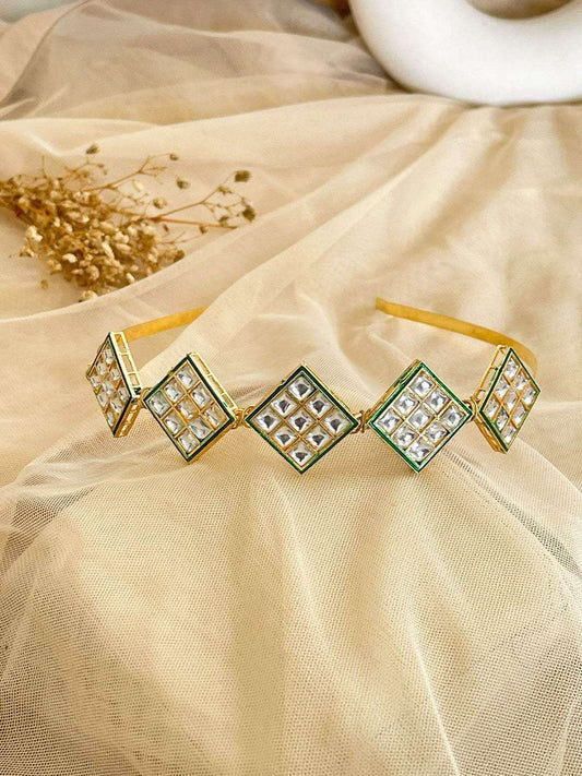 Ishhaara Diamond Shaped Kundan Hairband