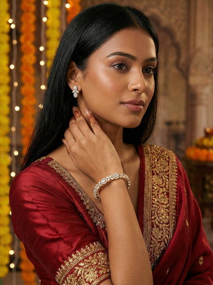 Ishhaara Diamond Studded Gold Plated Bangle — handcrafted Indian jewellery - view 3