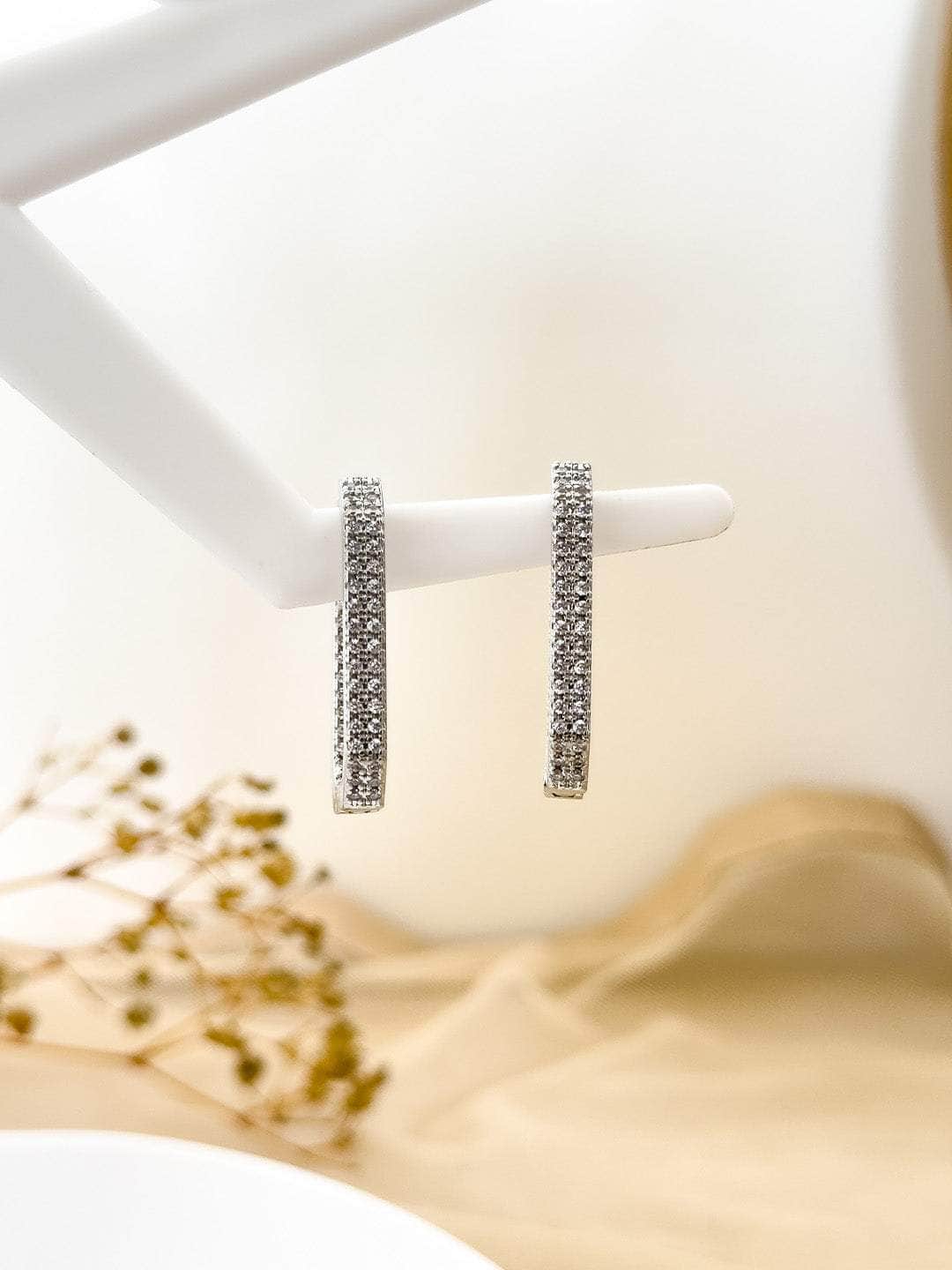 Ishhaara Diamond Studded Hoop Earrings