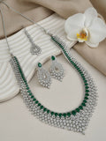 Ishhaara Diamonds Faux And Emerald Necklace Set