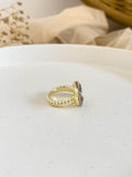 Ishhaara Dior Crystal Gold Tone Open Ring