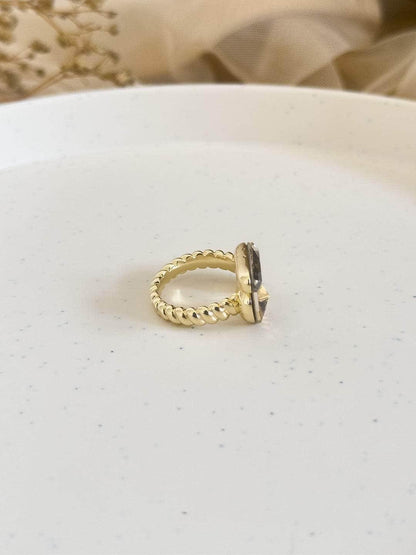 Ishhaara Dior Crystal Gold Tone Open Ring