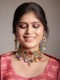 Ishhaara Diyakrishna In Multi Color Navratna Stone Choker Set