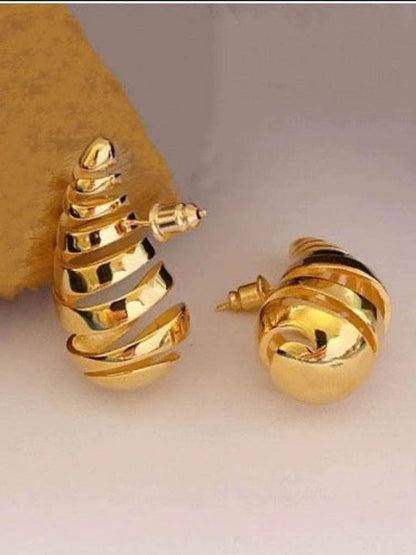 Ishhaara Dome Drop Earrings Gold