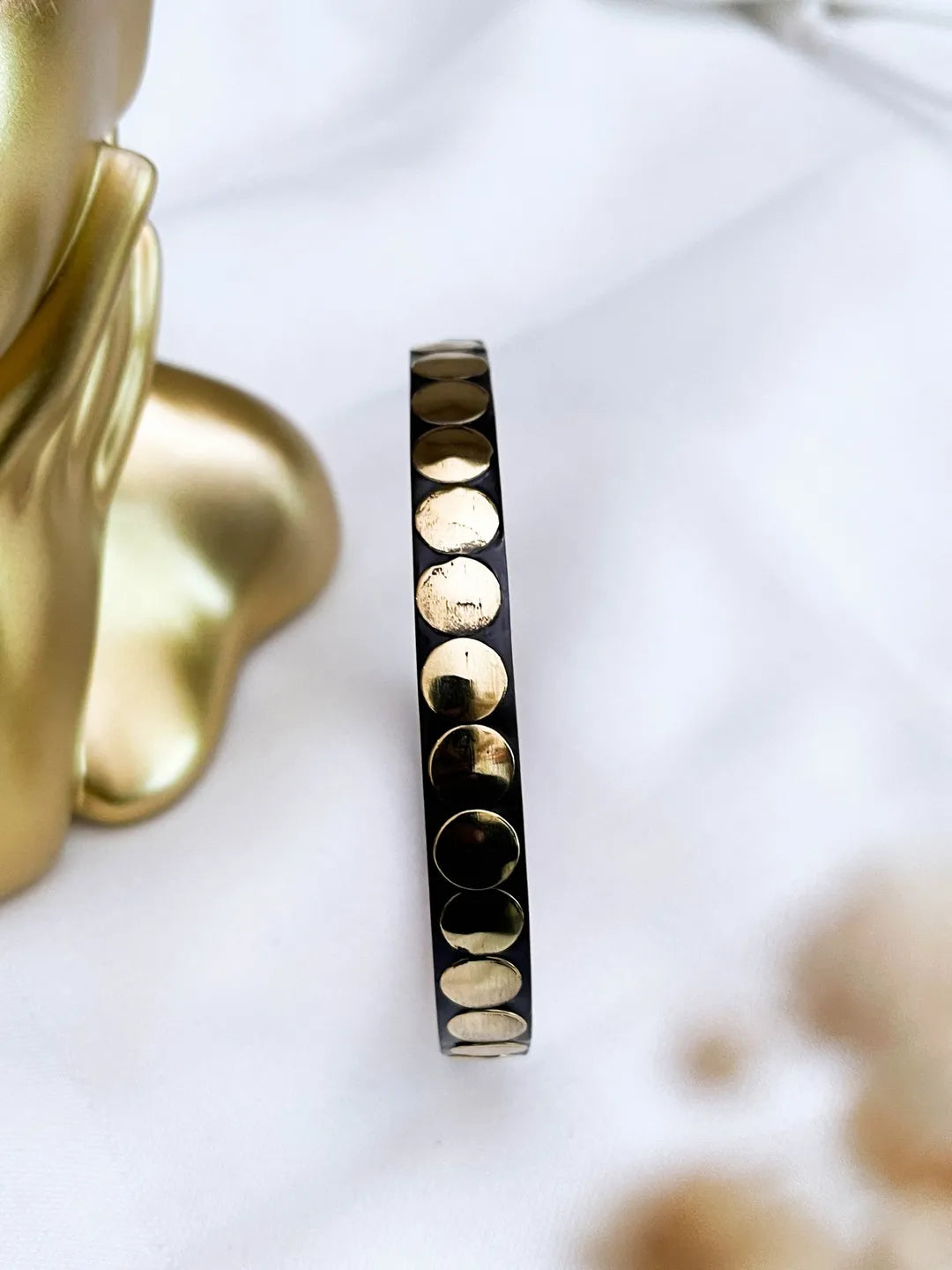 Ishhaara Dot Patterned Handcrafted Wooden Bangle