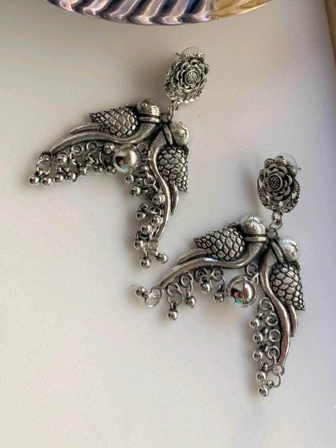 Ishhaara Double Back To Back Parrot Earring