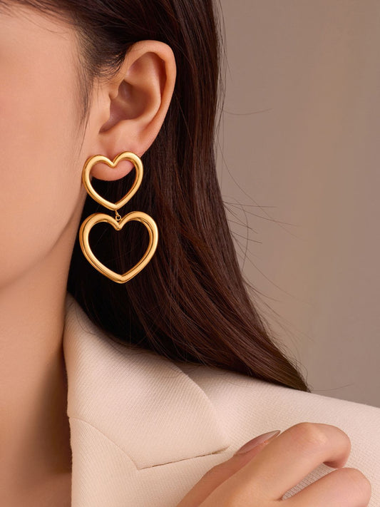 Ishhaara Double Heart Earring