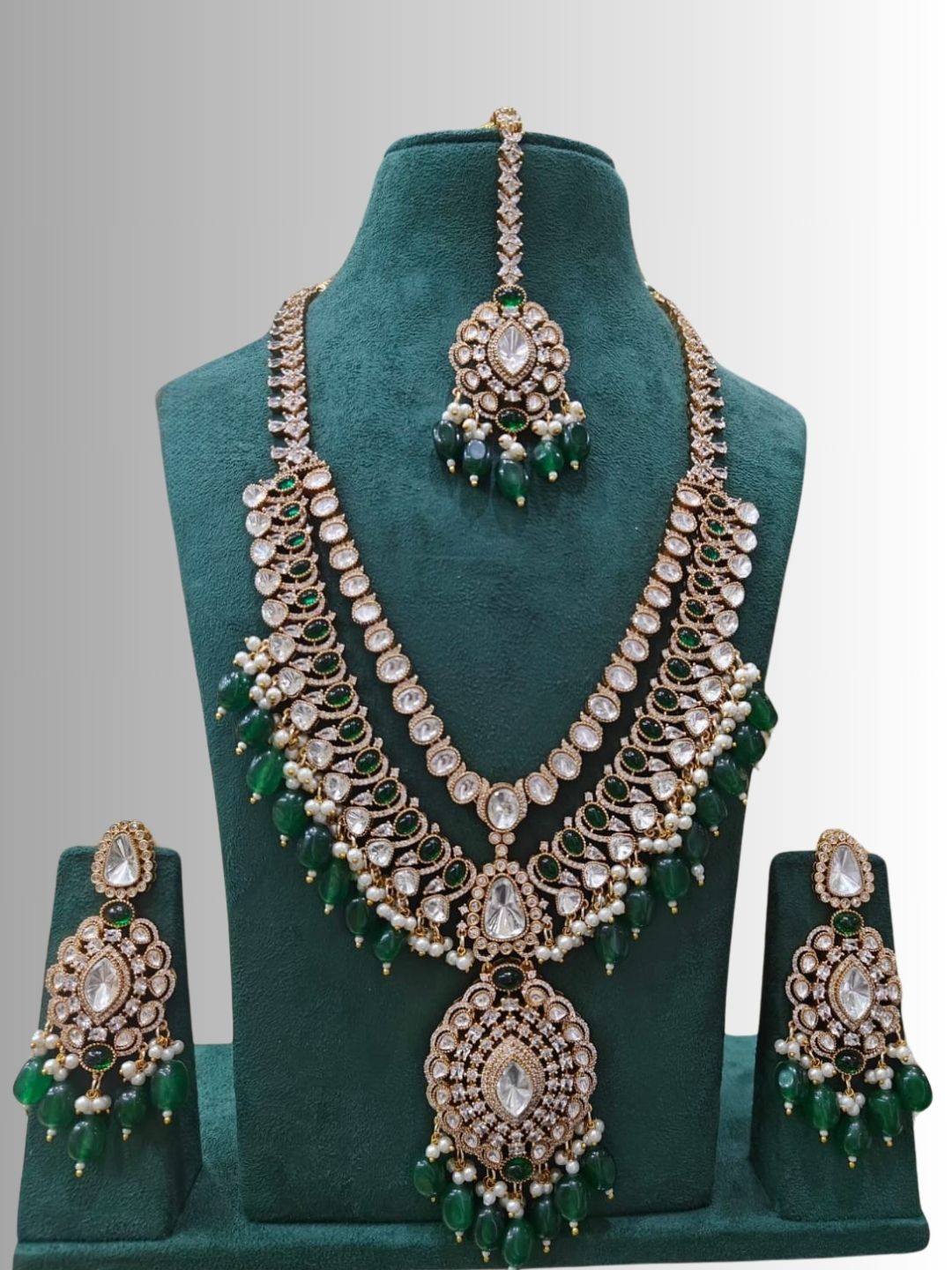 Ishhaara Double Layered Polki Kundan Long Necklace Set