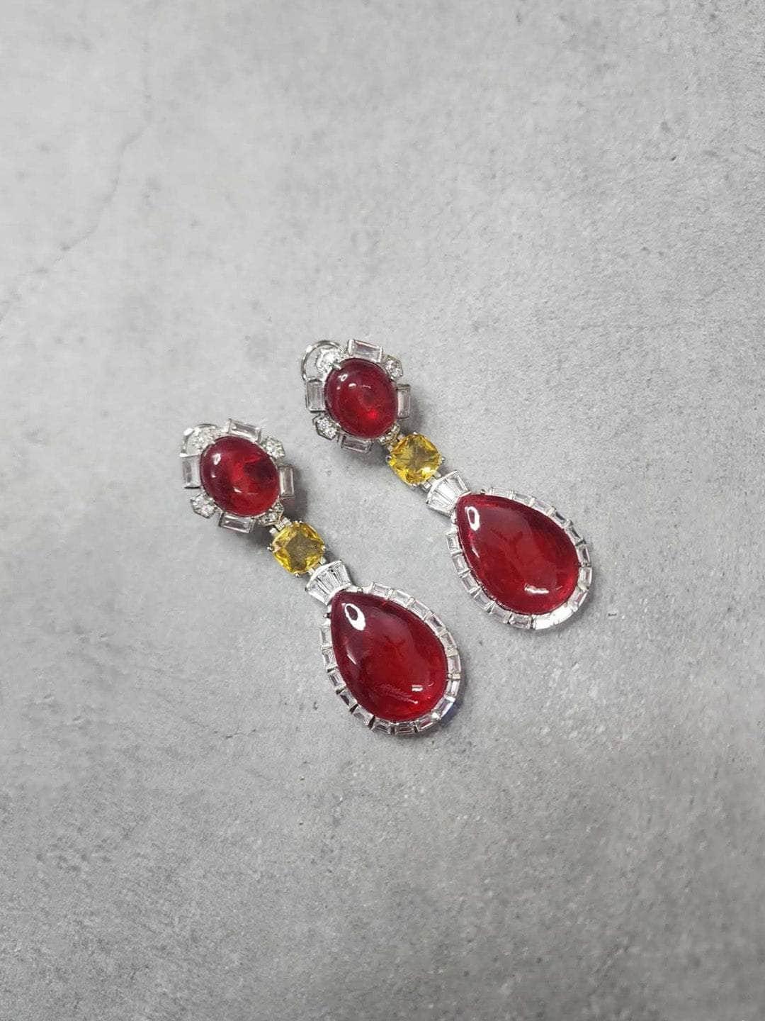 Ishhaara Doublet Stone Drop Earrings
