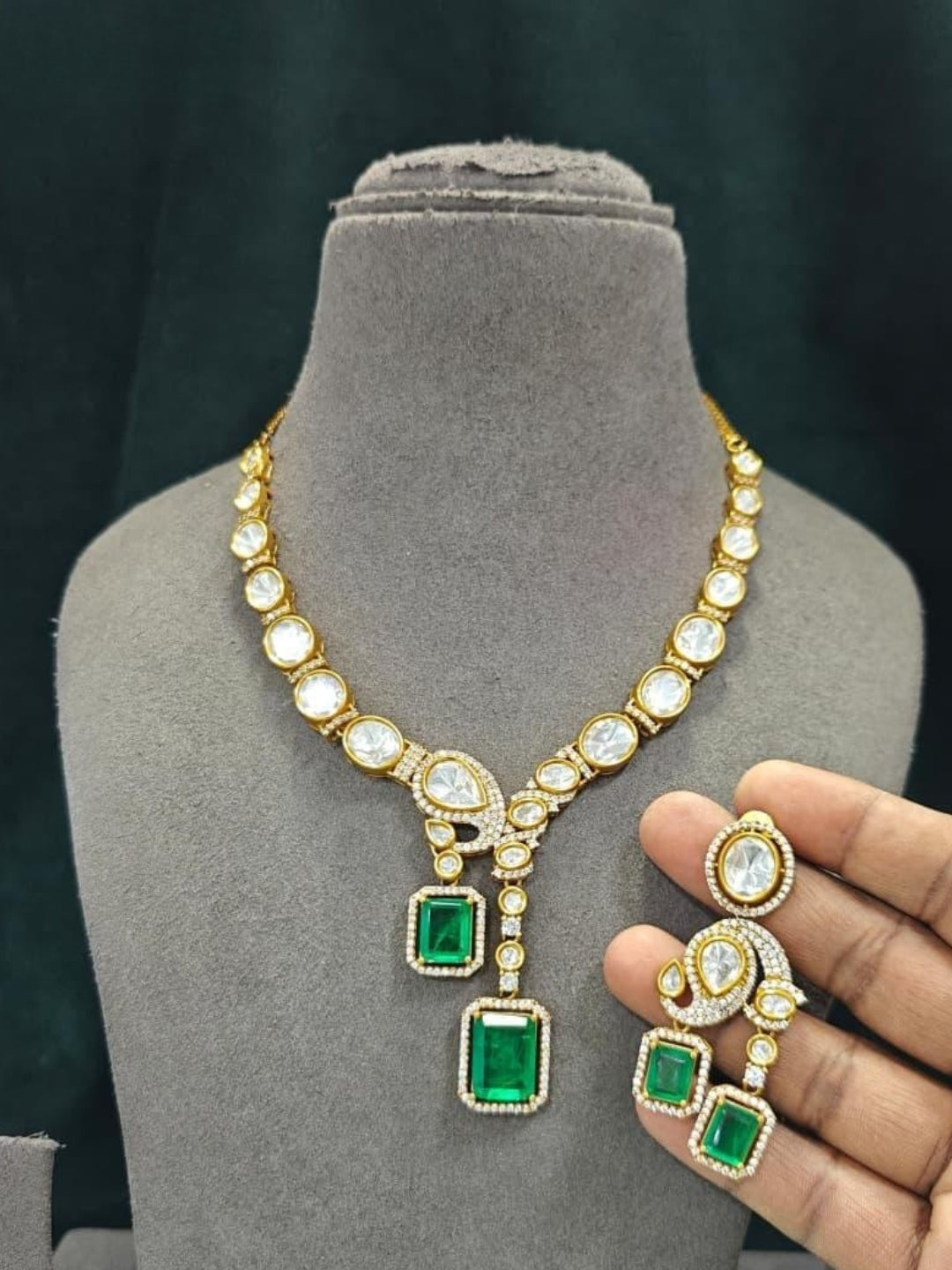 Ishhaara Doublet Stone Studded Statement Necklace