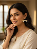 Ishhaara Dragonfly Textured Drop Earrings