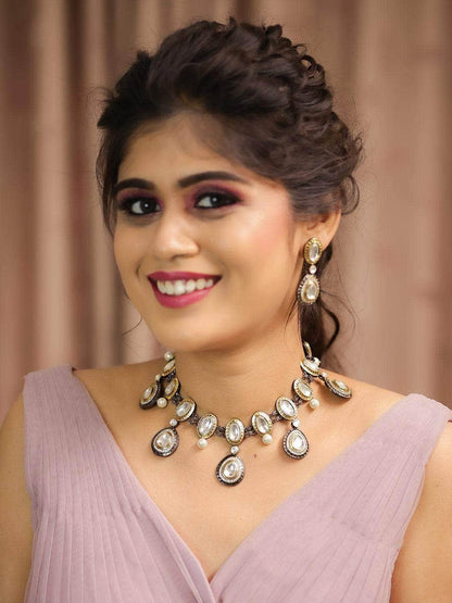 Ishhaara Drop Polki Victorian Necklace