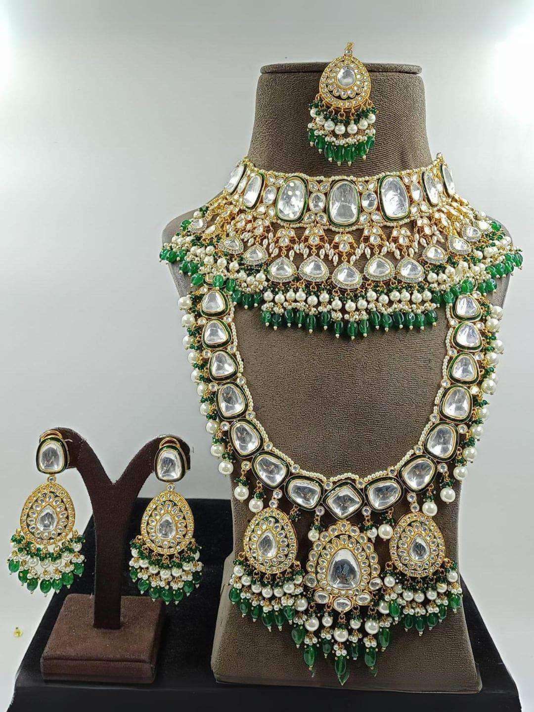 Ishhaara Drop Shaped Heavy Kundan Bridal Set