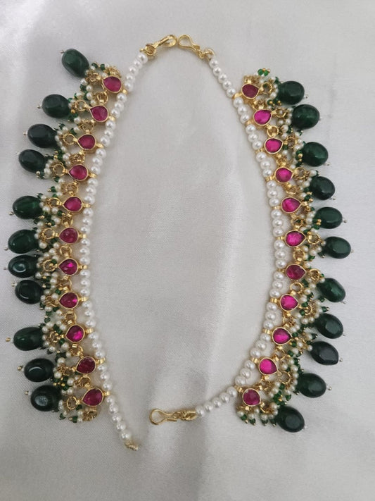 Ishhaara Drop Shaped Jadau Kundan Ear Chains