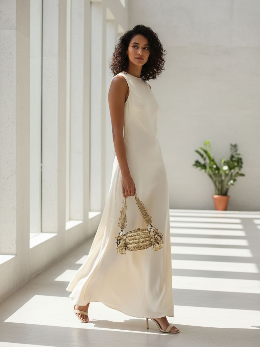 Ishhaara Drum Shaped Banjara Metal Clutch