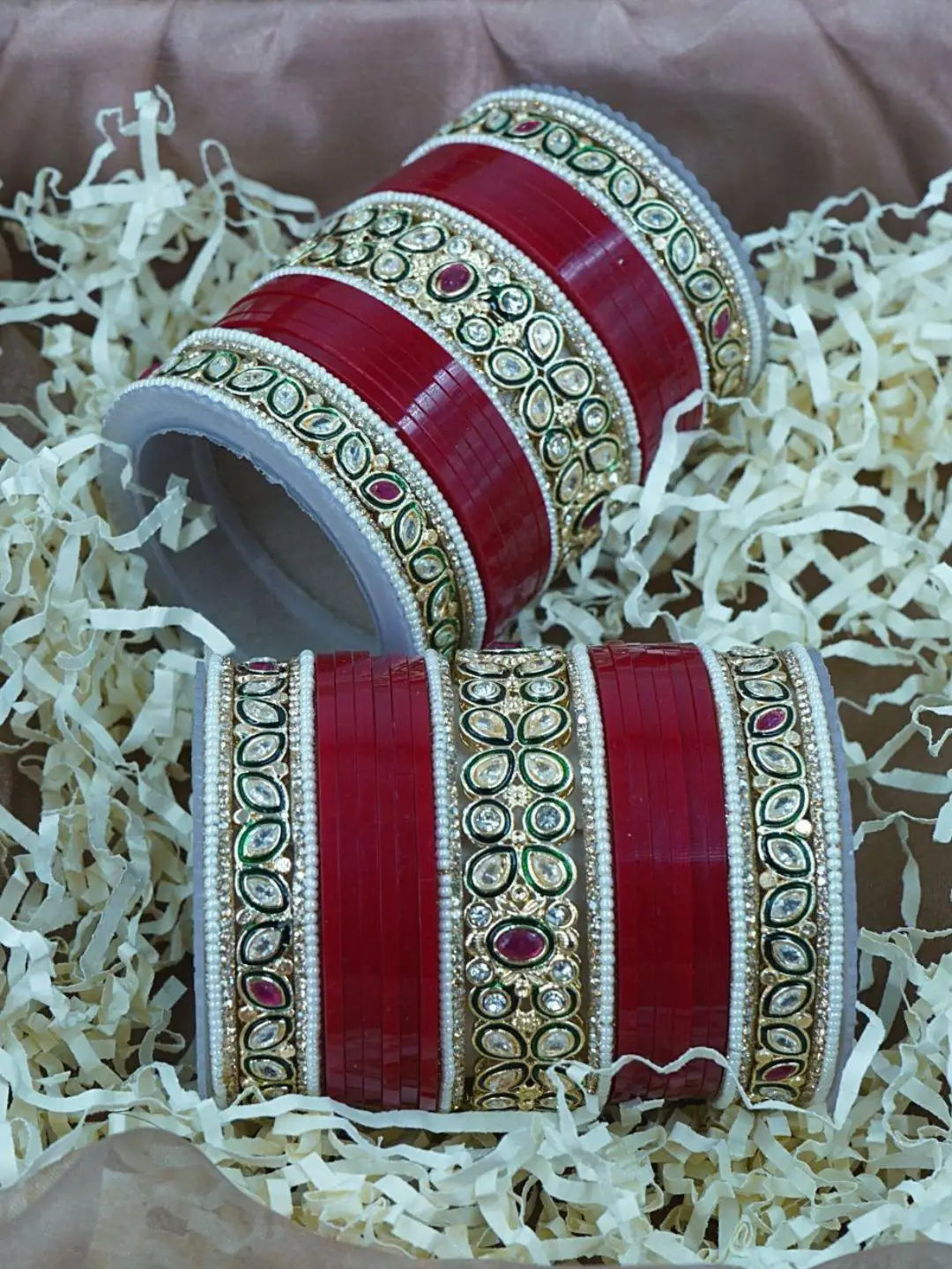 Ishhaara Dual Leaf Shaped Kundan Studded Traditional Chooda