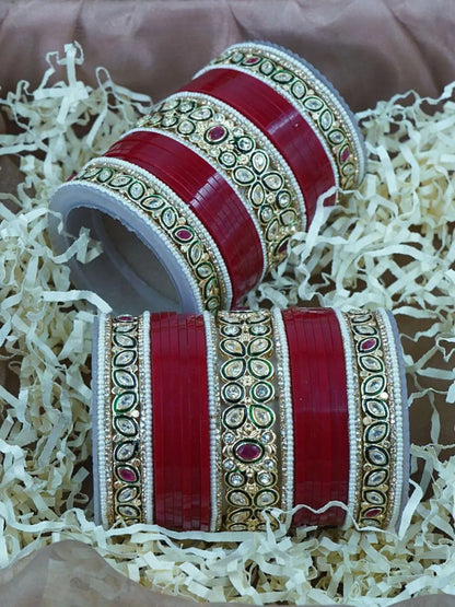 Ishhaara Dual Leaf Shaped Kundan Studded Traditional Chooda