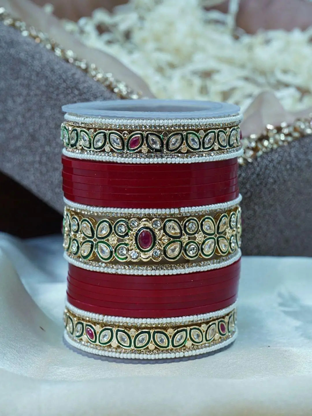 Ishhaara Dual Leaf Shaped Kundan Studded Traditional Chooda