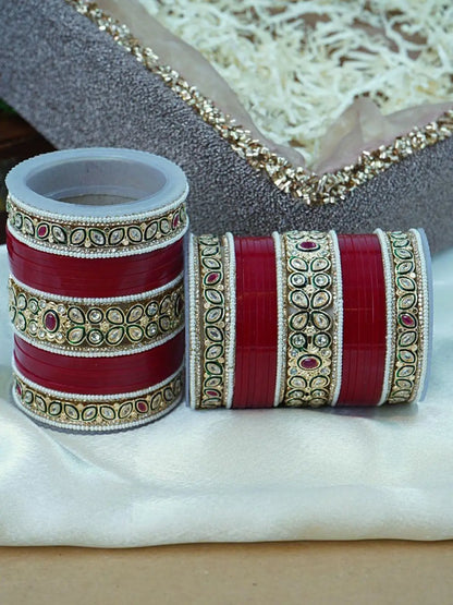 Ishhaara Dual Leaf Shaped Kundan Studded Traditional Chooda