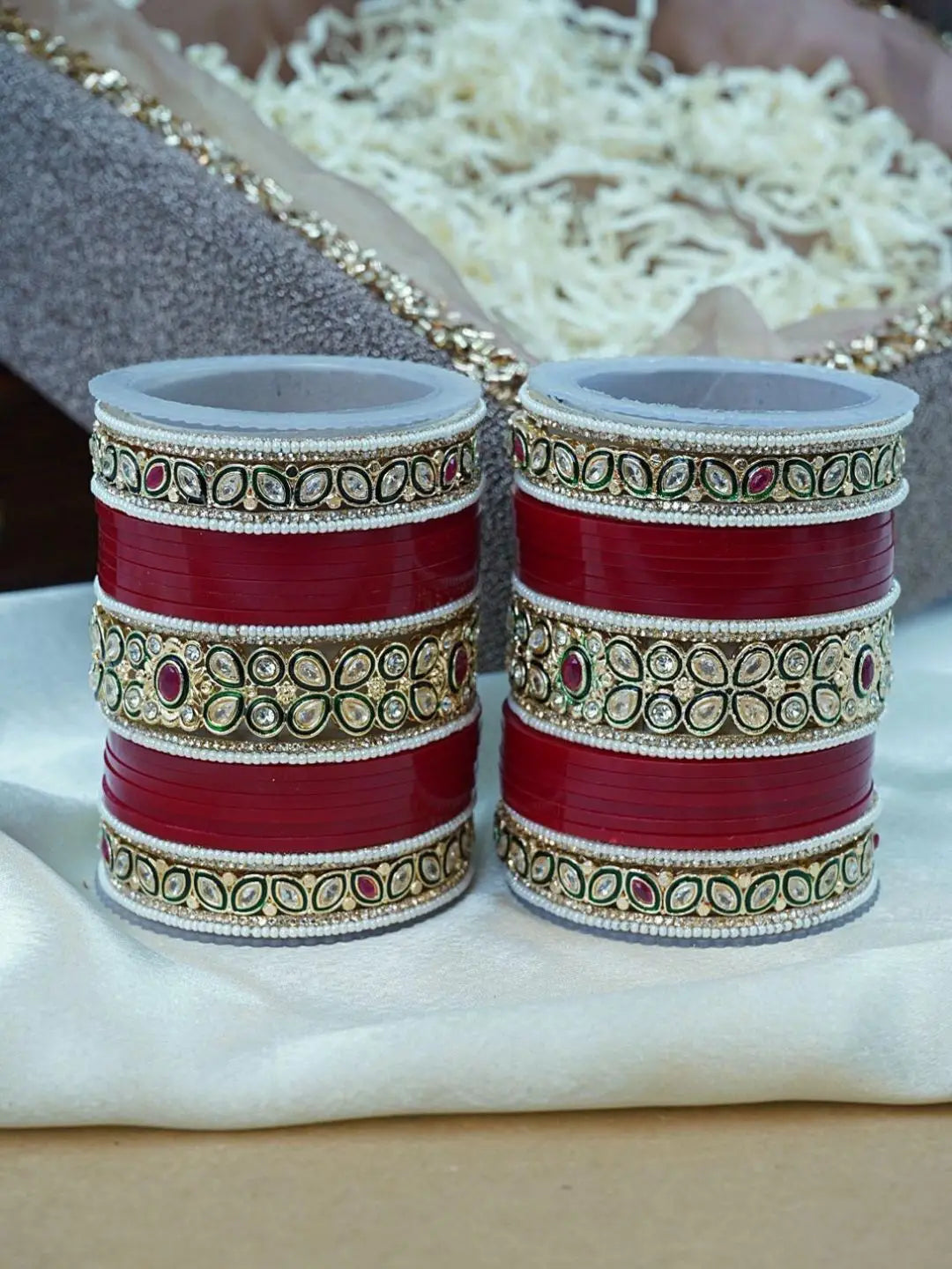 Ishhaara Dual Leaf Shaped Kundan Studded Traditional Chooda