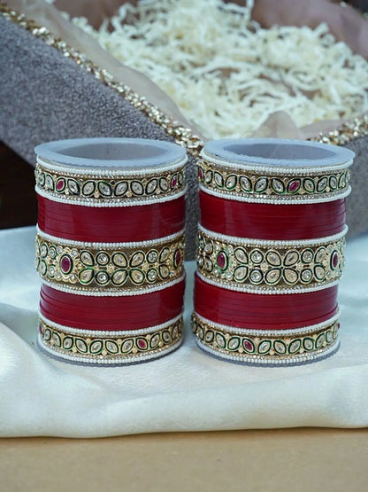 Ishhaara Dual Leaf Shaped Kundan Studded Traditional Chooda