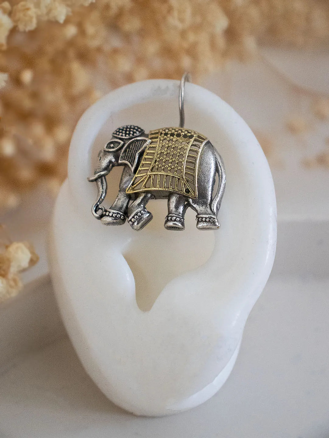 Ishhaara Dual Tone Elephant Earrings